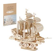 Puzzle 3D en Bois - Voilier Relaxdays