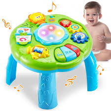 Table d'Activité Musicale HERSITY pour Bébé avec Lumières et Jeux Éducatifs