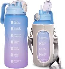 Gourde Sport Justfwater 2L avec Paille et Marqueur